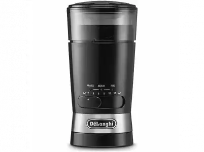 Molinillo de café - De'Longhi KG 210, 170 W, Hasta 12 tazas, 3 grados molido, Negro