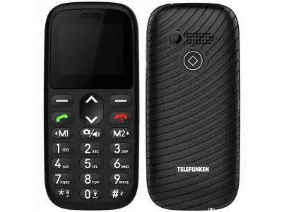 Móvil - Telefunken S410, 1.77", Bluetooth, Para mayores, Teclas grandes, Cámara 0.3MP, Botón SOS, Negro