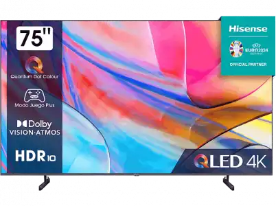 TV QLED 75" - Hisense 75A7KQ, UHD 4K, Quantum Dot Colour, Dolby Vision&Atmos, Modo Juego Plus, Negro