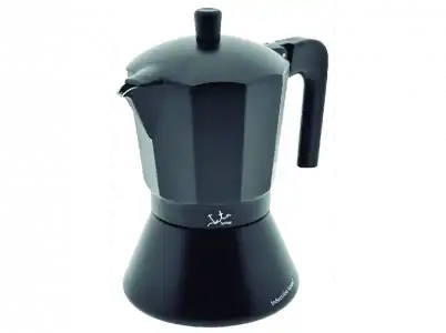 Cafetera tradicional - Jata Hogar CFI9, 9 tazas, Asa sólida, Apta inducción, Negro