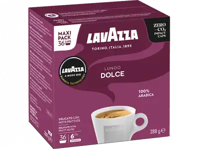 Cápsulas monodosis - Lavazza DOLCE Contiene 36 cápsulas de café crema lungo