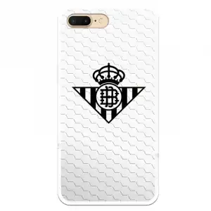 Funda Licencia Oficial Real Betis Balompié Escudo Negro Fondo Red para iPhone 7 Plus