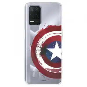 Funda Para Realme Narzo 30 5g Oficial De Marvel Capitán América Escudo Transparente - Marvel