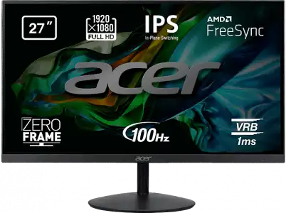 Monitor - Acer SA272Ebi, 27" Full HD IPS, 1 ms, 100 Hz, x HDMI(1.4) + VGA, Negro