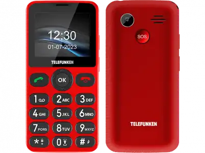 Móvil - Telefunken S415, Rojo, 32MB RAM, 800 mAh, Bluetooth, Teclas grandes