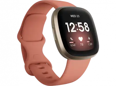 Smartwatch - Fitbit Versa 3, 6 meses incluidos de suscripción a Premium, GPS, Autonomía días, Rosa