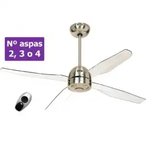 Ventilador De Techo Casafan 9413250 Libelle 132 Acrílico Transparente / Cromo Satinado