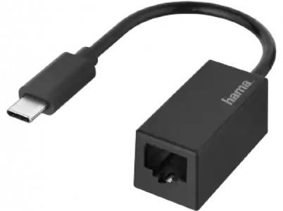 Adaptador USB - Hama 00200322, C 3.1, Para Gigabit Ethernet, Plug & Play, Negro