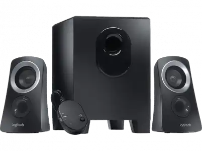 Altavoces para PC - Logitech Speaker System Z313, Con subwoofer, Entrada jack 3.5 mm, 25 W, Graves mejorados, Negro