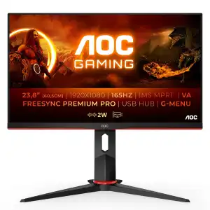 Aoc - Monitor PC Gaming 24' (60,5 cm) AOC 24G2SU/BK 165 Hz, Full HD, FreeSync Premium, altura ajustable (Reacondicionado a estrenar).