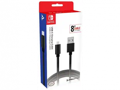 Cable de carga - PDP 500-211-EU, Para Nintendo Switch/Lite, USB-C, 2.4 m, Negro