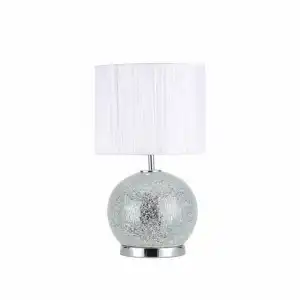 Fabrilamp Sobremesa Cristal Secoya 1xe27 Led 5w 4000k Mosaico Espejo Cromo Pantalla Blanca