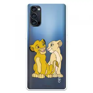 Funda Para Oppo Reno 4 Pro Oficial De Disney Simba Y Nala Silueta - El Rey León