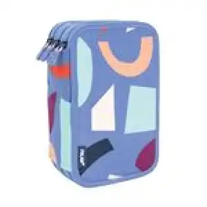 Plumier 3 pisos con contenido Milan serie especial Fun Animals azul