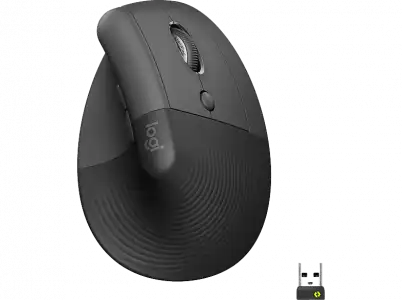 Ratón - Logitech Lift Vertical Ergonómico, Inalámbrico, 4000 ppp, Negro