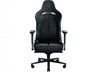 Silla gaming - Razer Enki, Reposabrazos 4D, Carga máxima 136 kg, Cuero sintético, Arco lumbar, Negro/Verde