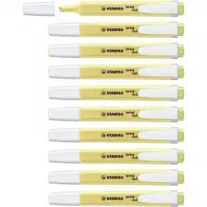 STABILO Swing Cool 10 Marcadores Fluorescentes Amarillo Cremoso