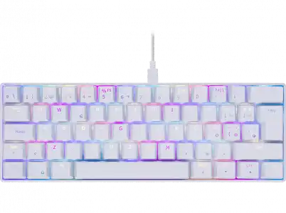 Teclado gaming - ISY IGK 5000-WT-ES, Cable 1.8 m, Mini, Retroiluminación, Blanco