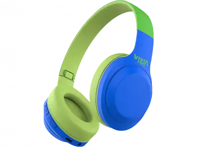 Auriculares inalámbricos - Vieta Pro Kids 2, Diadema, Hasta 15 hs,. Radio FM, Protección -85db, Verde/Azul