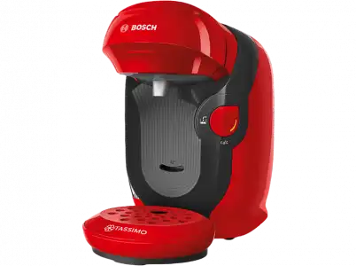 Cafetera de cápsulas - Bosch TAS1103, 1400 W, 0.7 l, 3.3 bar, T DISCS, 5 LEDs, Rojo