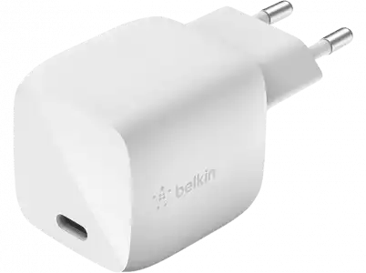 Cargador de pared - Belkin WCH001vfWH,BOOST↑CHARGE™, 30W, USB-C, Nitruro galio, Blanco