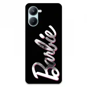 Funda Para Realme C33 Oficial De Mattel Barbie Logo Barbie Silicona Negra - Barbie