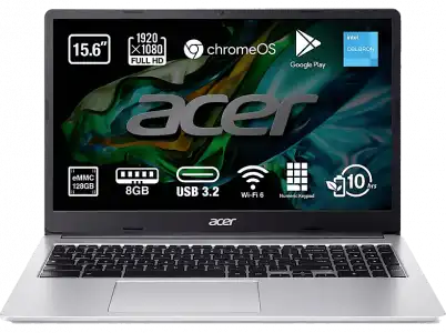 Portátil - Acer Chromebook CB315-4H-C4BQ, 15.6" Full HD, Intel® Celeron® N4500, 8GB RAM, 128GB eMMC, UHD Graphics, Google Chrome OS