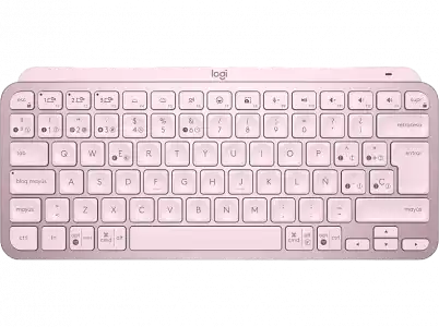 Teclado inalámbrico - Logitech MX Keys Mini, Para Apple Mac/Windows, Bluetooth, Retroiluminación, Botones easy-switch, USB-C, Carga rápida, Rosa