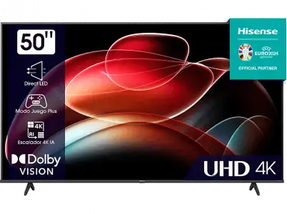 TV LED 50'' - Hisense 50A6K Smart UHD 4K, Dolby Vision, Modo juego Plus, DTS Virtual X, control por voz