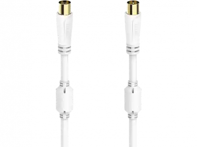 Cable de antena - Hama 00205245, 0.75 m, Triple Blindaje, Chapado en oro, Coaxial, Blanco