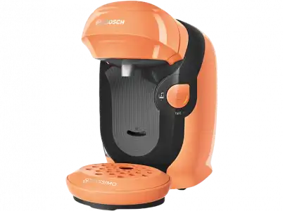 Cafetera de cápsulas - Bosch TAS1106, 1400 W, 0.7 l, 3.3 bar, T DISCS, 5 LEDs, Naranja