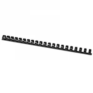 Canutillo Q-connect Redondo 16 Mm Plastico Negro Capacidad 145 Hojas Caja De 50 Unidades