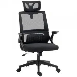 Vinsetto Silla De Oficina De Malla Giratoria Y Ajustable 58x61x102-119 Cm Negro