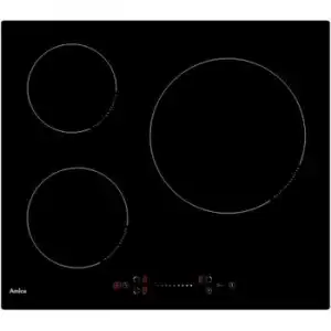 Amica Placa De Inducción 60cm 3 Fuegos 6600w Negro - Ai3537
