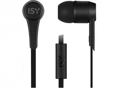 Auriculares de botón - Isy IIE-1101, De botón, Con cable, Jack 3.5mm, Negro