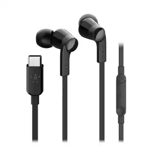 Belkin - Auriculares De Botón Rockstar Negro Con Conector USB-C