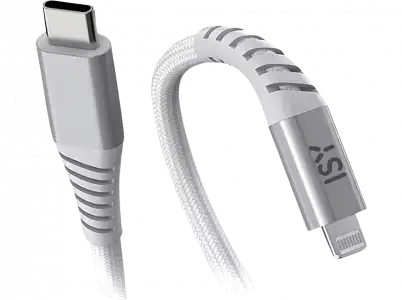 Cable USB -ISY ICN-5000-WT-CL, De USB-C a Lightning, 2 m, Blanco