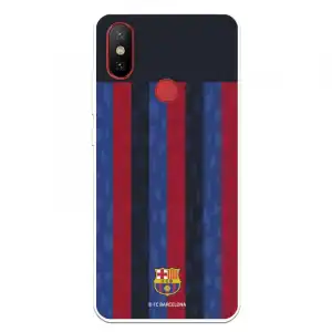 Funda Para Xiaomi Mi A2 Del Fc Barcelona Fondo Rayas Verticales - Licencia Oficial Fc Barcelona