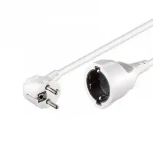 Goobay Cable de Alimentación Alargador Schuko 3m Blanco