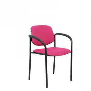 Piqueras y Crespo Villalgordo Silla Fija Similpiel Rosa Chasis con Brazos Negro