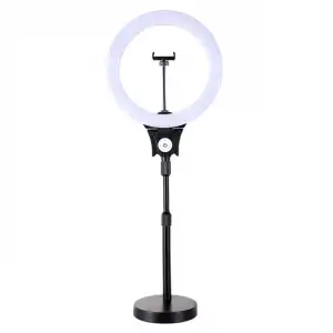 STARBLITZ - Aro De Luz LED 12" (30 Cm) Con Trípode Regulable En Altura, Soporte Para Smartphone, Adaptador Para Cámara Y Mando A Distancia