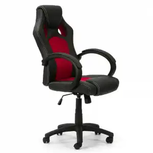 VS Venta-Stock Hamilton Silla de Oficina Reclinable Negro/Rojo