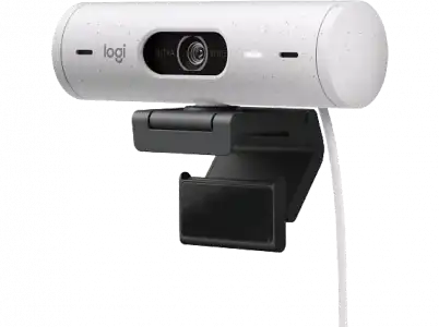 Webcam - Logitech Brio 500, Full HD 1080p, Enfoque automático, Micrófono con reducción de ruido, Blanco