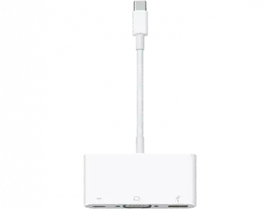 APPLE Adaptador USB-C a Multipuerto VGA, Calidad de 1080p HD, Puerto USB estándar, Blanco