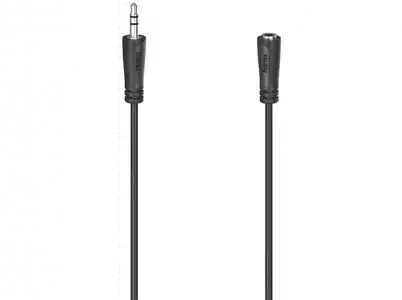 Cable audio - Hama 00205121, 5 m, Puerto Jack 3.5 mm, Enchufe Extensión, Negro