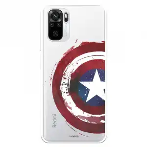 Funda Oficial de Marvel Capitán América Escudo Transparente para Xiaomi Redmi Note 10