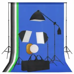 Kit De Estudio Fotográfico Con Luces Fondo Y Reflector Vidaxl