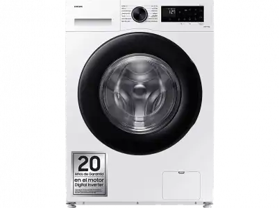 Lavadora carga frontal - Samsung WW90CGC04DAEEC, 9 kg, 1400 rpm, EcoBubble™, Función WiFi con SmartThings, Blanco