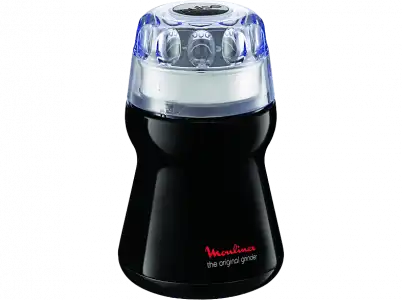 Molinillo de café - Moulinex AR110830 Delhi, Potencia 180 W, Capacidad para hasta 9 tazas, Acabado premium, Negro