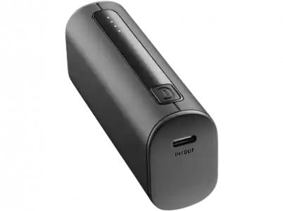 Powerbank - CellularLine PBNEWTANK5000K, 12 W, 5000 mAh, Universal, USB C, Tamaño mini, Negro